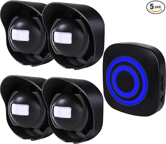 Driveway Alarm-328ft Long Range Wireless Driveway Alarm Weatherproof Outdoor Motion Sensor&Detector Security Alert-Protect Outdoor/Indoor Property-1 Receiver and 4 Sensors-38 Chimes