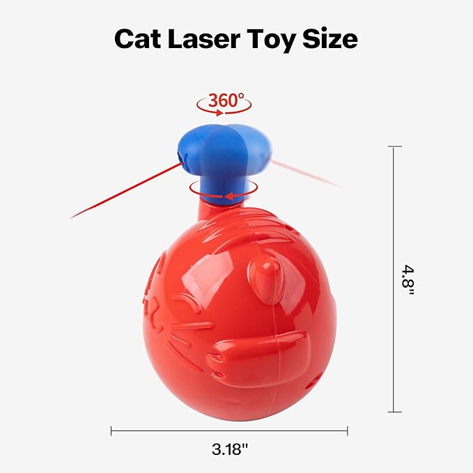 Pet Prime Cat Laser Toy 360° Random Rotation Cat Laser Pointer Toy Rechargeable Automatic Interactive Cat Toy for Bored Indoor Cats/Kittens Self Play