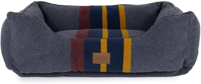 Pendleton Vintage Camp Berber Kuddler Dog Bed - Lake, Medium (30" w x 24" d x 9”h)
