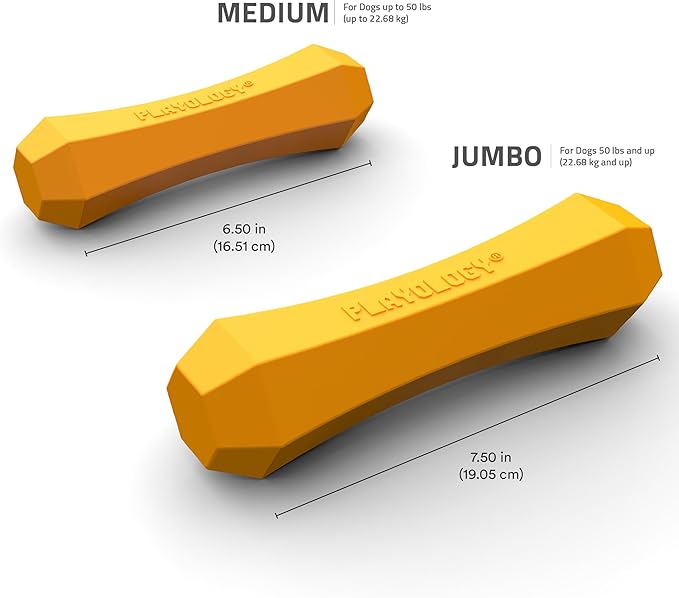 Playology Dog Toys | Durable Squeaky Chew Stick for Dogs | Medium Pumpkin Spice Scented Toy - Easy to Clean and Made from Non Toxic Materials