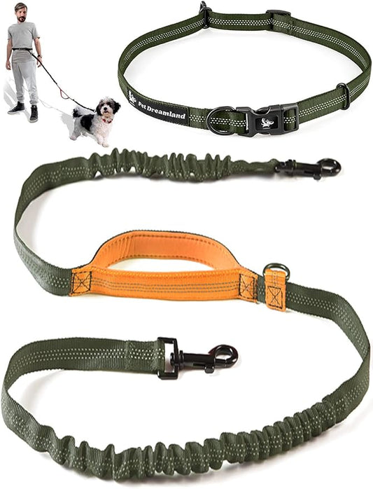 Exquisite Hands-Free Leash for Medium Dogs: Perfect for Active Pet Owners Comfortable, Durable & Ideal for Running, Walking, Hiking. Premium Dog Waist Leash with Bungee. Must-Have Dog Gear