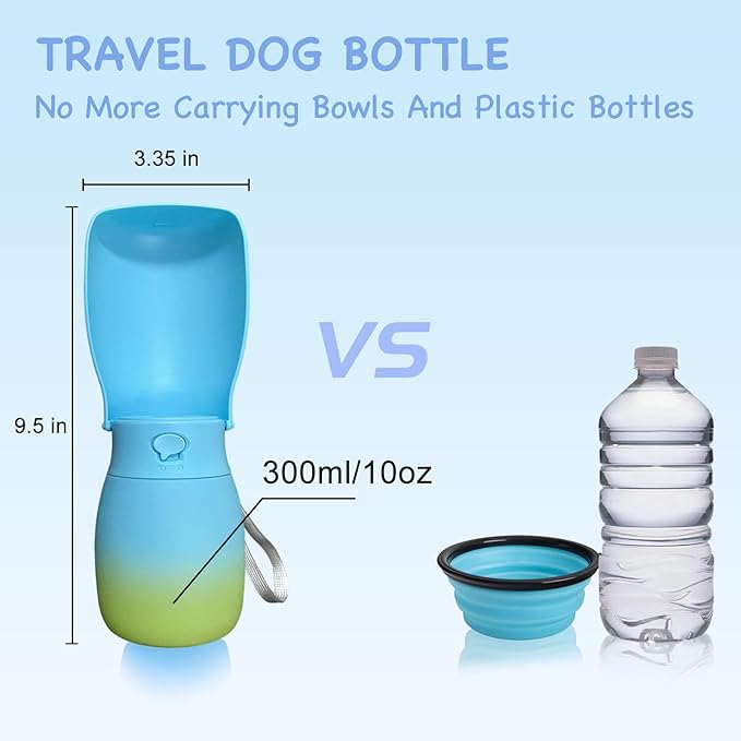 Dog Travel Water Bottle-Food Grade Plastic Dog Water Dispenser, Portable Water Bowl for Small Medium Large Pet Puppies, Puppy Essentials for Outdoor Walking Hiking, Dogs Gift