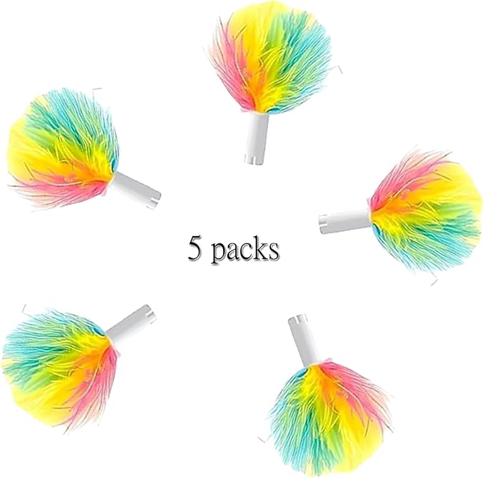 3-in-1 Cat Toy & Interactive Motion-Activated Kitten Toy Accessories — 5-Piece Set of Retractable Feather Refills, Replaceable Interactive Teaser Accessories for Cats and Kittens