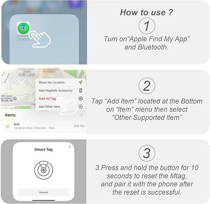GPS Tracker for Cats, Waterproof GPS Cat Trackers Cats Collar with Bells, No Subscription, GPS Cat Collar, Adapt with Apple Find My (iOS Only) Finder Tag for items Pets Christmas Gift (PINK)