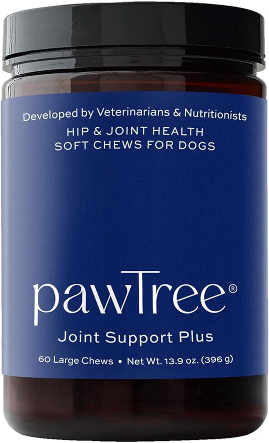 pawTree Joint & Hip Support Supplement for Dogs with Glucosamine, Chondroitin, MSM, Tumeric & Green Lipped Mussels - Vitamins, Supplements & Health Essentials - All-Natural Mobility Soft Chews