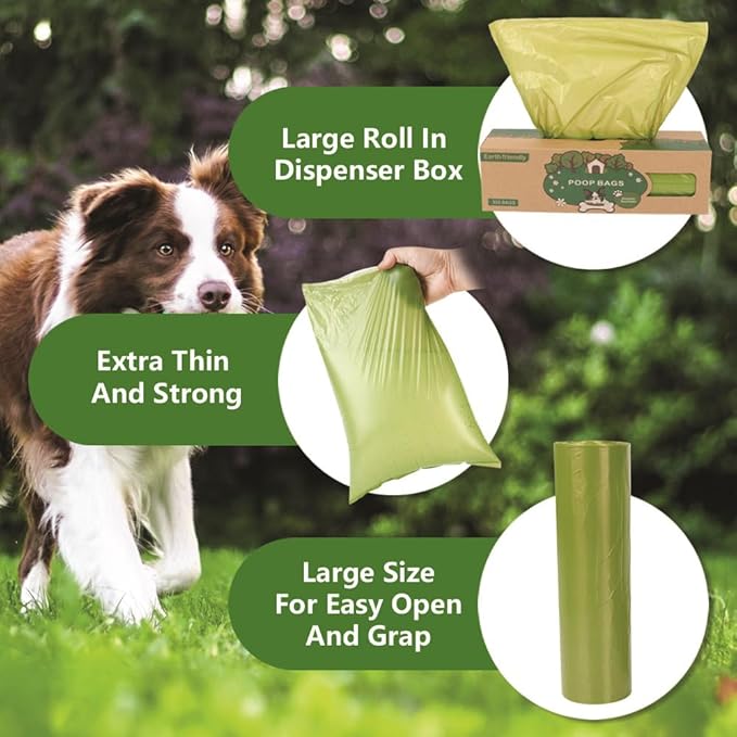 Dog Poop Bags-300 Bags per Roll, 2 Pack, 600 Bags, Cat Litter Waste Bags, Fit Most Scooper, Durable Big Dog Poop Bags, Easy Dispensing and Grab