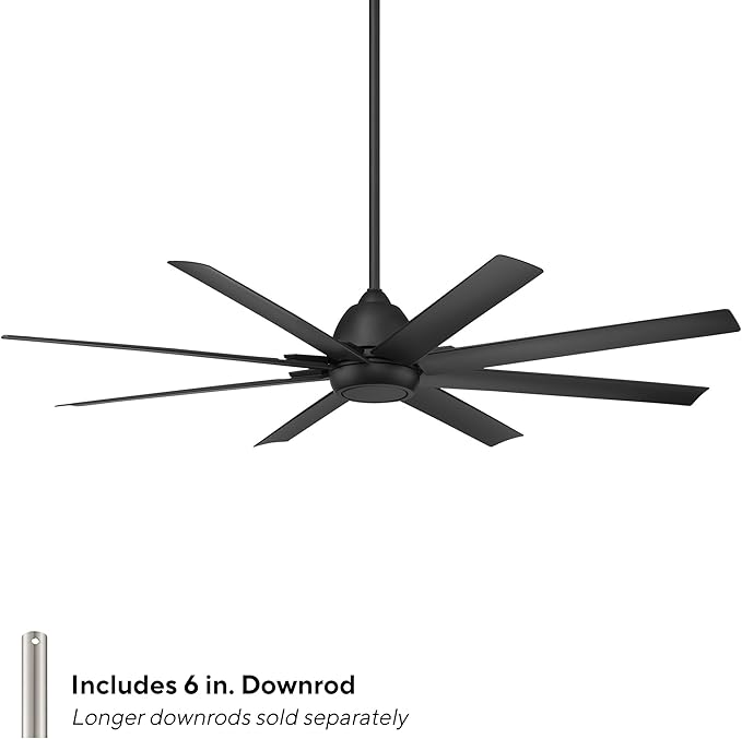 WAC Lighting F-064-MB Mocha XL 66" Outdoor Ceiling Fan & Remote, Matte Black