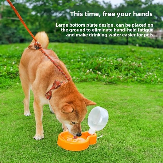 Dog Water Bottle Convenient Leak-Proof Dog Water Bottle Capacity 12 Oz (350 ml).Ldeal for Dogs on Outdoor Walks and Traveling. (Orange, 12 Ounces)