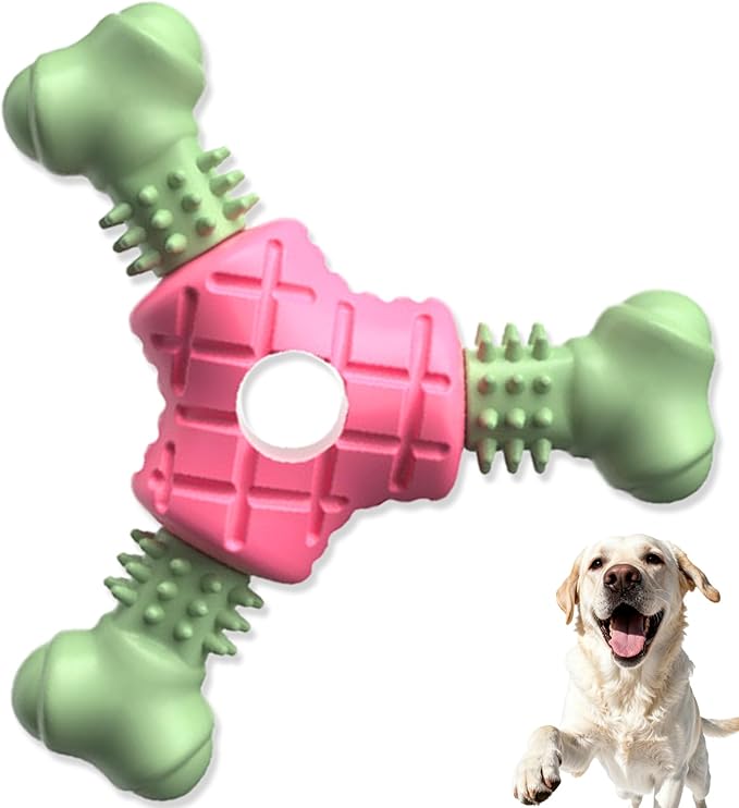 Puppy Chew Toys for Teething, Indestructible Dog Chew Toys for Aggressive Chewers - Small & Medium Breeds, Rubber Dog Bone Toy, Tough Puppy Toys to Keep Them Busy and Relieve Anxiety