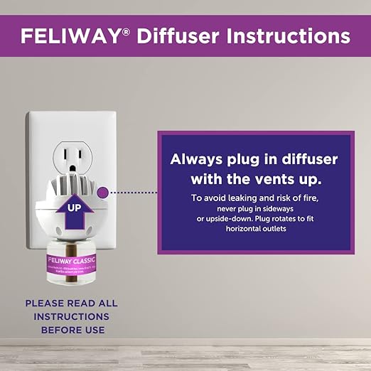 FELIWAY Classic 30 Day Cat Calming Plug In Pheromone Diffuser Starter Kit, 48ml - Helps Reduce Common Signs of Stress in Cats & Kittens, Enhanced Calming
