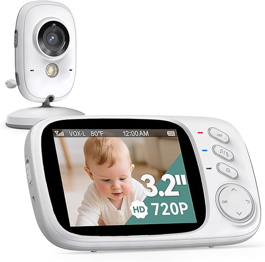 No WiFi Baby Monitor with Camera and Audio,Lag-Free Connection,Plug & Play,IPS Screen,HD Camera,Night Vision, 2-Way Talk,8 Lullabies,1000ft Range,Portable Baby Monitor,2025 Parents' Trusted Choice
