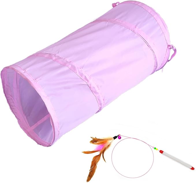 Cat Tunnel for Indoor Cats Interactive, Rabbit Tunnel Toys, Pet Toys Play Tunnels for Cats Kittens Rabbits Puppies Crinkle Pop Up 20"