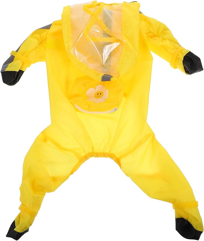 Dog Poncho Raincoat for Small Dogs Full Foot Coverage Rain Jacket with Reflective Safety Design Lightweight and Puppy Clothes for Outdoor Walking and Jogging