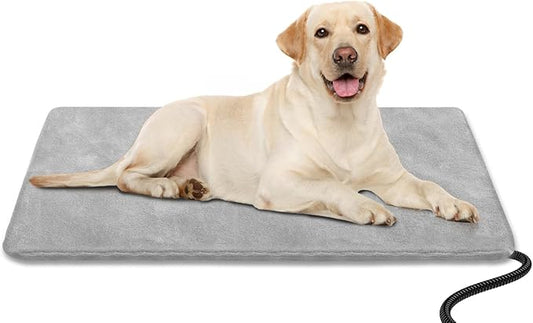 Heating Pad for Cats and Dogs Outdoor,Indoor Warming Cat Heating Pad, Waterproof，Chew Resistant Cord (Grey, 28 X 16)