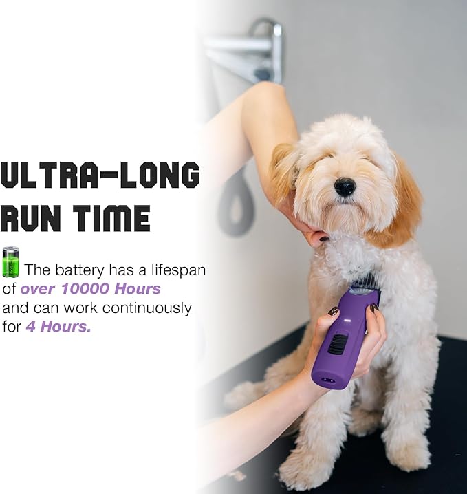 Professional Dog Clippers for Grooming - 2 Speed Detachable Blade Pet Grooming Kit for Thick Curly Matted Coats - Low Noise Heavy Duty Cordless Hair Trimmer for Animal Pet Horse