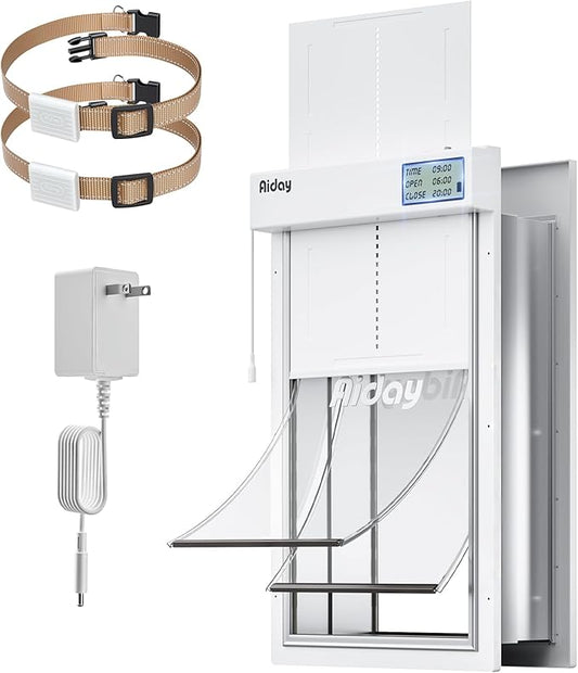 Automatic Dog Door for Wall with Collar Sensors, XLarge Smart Pet Door for Wall, Custom Scheduling & Anti-Pinch, Fits Extra Large Dogs up to 200 lbs (XL)