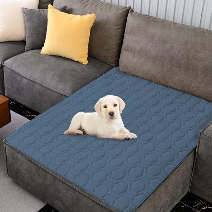 Waterproof and Non-Slip Dog Bed Cover and Pet Blanket Sofa Pet Bed Mat ，car Incontinence Mattress Protectors Furniture Couch Cover for Most Cats Dogs, Pets（40x50- Navy Blue）