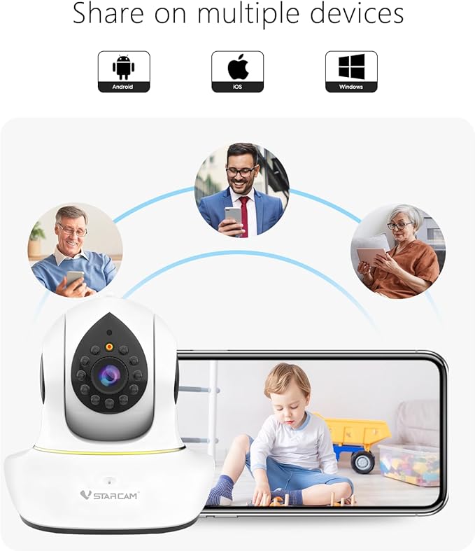 VSTARCAM 3MP Pet Cameras, Security Camera Indoor, Interactive Cat/Pet Camera with Phone App, 2.4GHz with IR Night Vision, AI Motion Tracking, 2-Way Audio, 24/7 Cloud & SD Card Storage