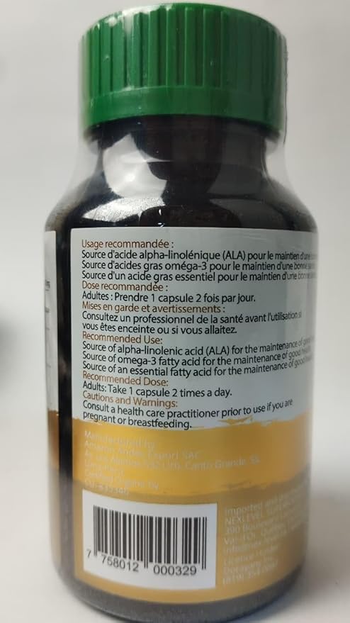 Amazon Andes Sacha Inchi Oil Capsules - Source of omegas 3, 6 and 9 - Healthier Source of Essential Fatty Acids - Vegan, Non-GMO, Allergen-free & Gluten Free - 100 Softgel Pills (500mg) - Made in Peru