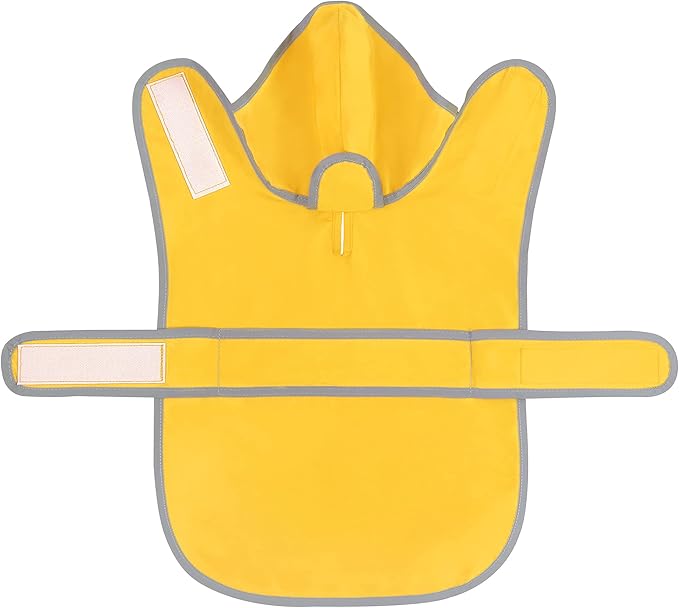 Dog Raincoats for Large Dogs Waterproof Hooded Rain Jacket with Reflective Strips Leash Hole & Poncho Adjustable Fit (Yellow,L)