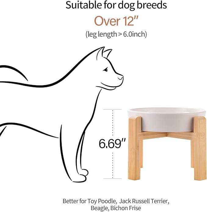 White Ceramic Slow Feeder Dog Bowl for Medium and Large Breed,Elevated/Raised 1.5 Cup 8.26 in Slow Feeding Bowl,Puzzle Dog Food Bowl for Fast Eater,Maze Dish for Fast Eater