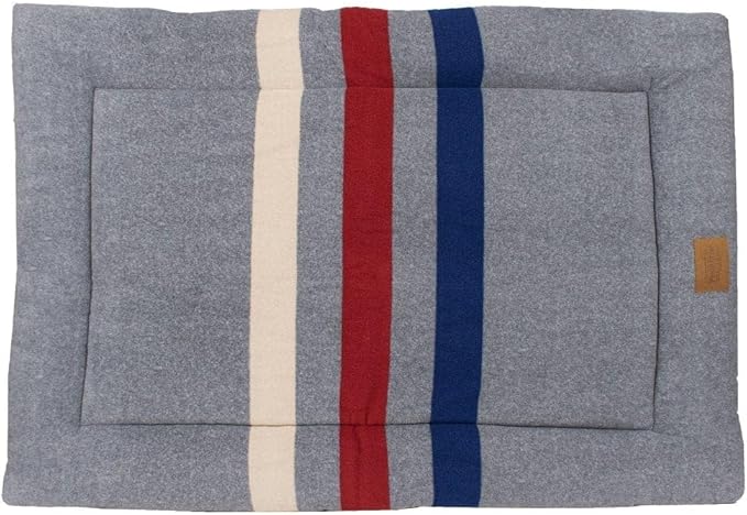 Pendleton Fleece Comfort Cushion Dog Bed - Cabin Stripe Gray, XL
