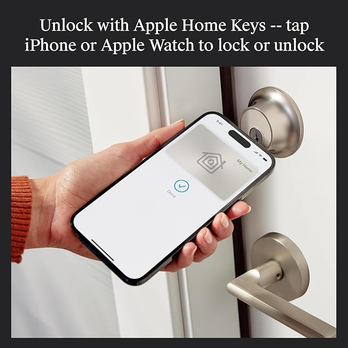 Level Lock+ WiFi Deadbolt Smart Lock - World's Smallest Smart Lock Plus Apple Home Key - Lock/Unlock Anywhere - Level App for iOS & Android - Works with Alexa, Apple & Google Home (Satin Nickel)