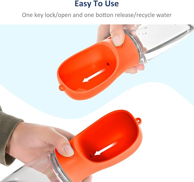 WePet Portable Dog Water Bottle, 12 OZ, Leak Proof Puppy Water Dispenser with Drinking Feeder for Pets Outdoor Walking, Hiking, Travel, Food Grade Plastic
