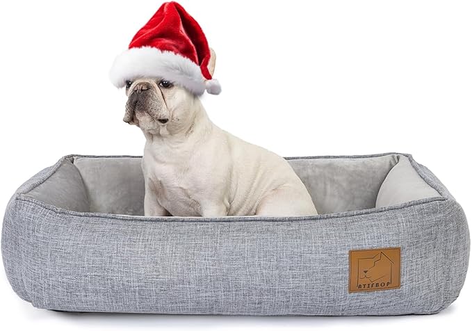 ATIFBOP Orthopedic Dog Bed, Memory Foam Dog Sofa with Removable Cover, Cooling Energy Gel. Couch, Pain Relief Pet Bed (33x23x9 inch, Grey)