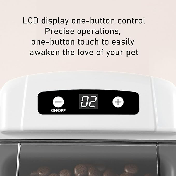 Pet Food Dispenser - ABS Automatic Cat Feeder, Smart Dog Feeder, Rechargeable 2000mAh Battery | Electric Timer Controlled Portioning Bowl with Sensor Lid for Dry Food Feeding Cats Kittens Puppies