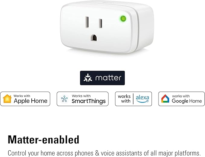 Eve Energy (Matter) - Smart Plug, App and Voice Control, 100% Privacy, Matter Over Thread, Works with Apple Home, Alexa, Google Home, SmartThings