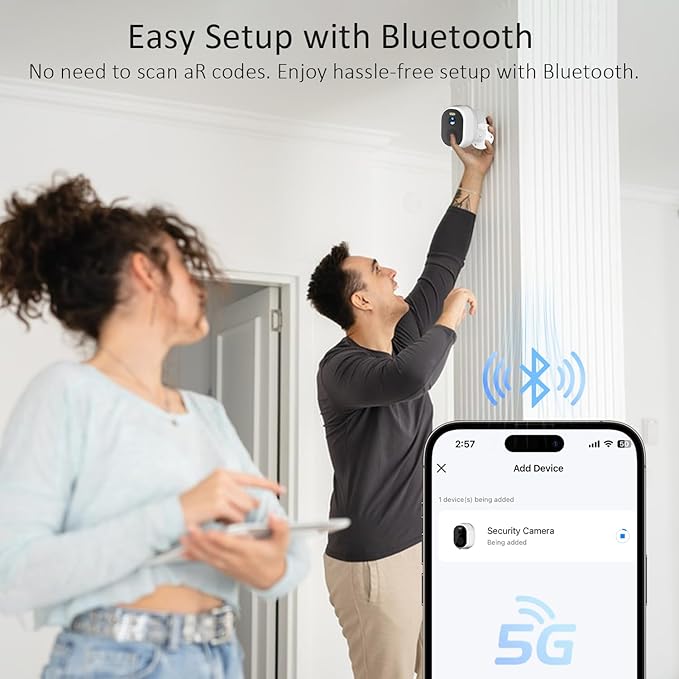 4Pack 2.4G&5G Security Cameras Wireless Outdoor, 2K Battery Powered Indoor Cameras for Home Security, AI Motion Detection Siren,Two-Way Talk, Color Night Vision, Waterproof,Works w/Alexa