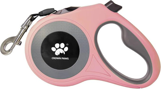 16 ft Retractable Dog Leash for Extra Large Dogs up to 130 lbs,Tangle-Free Nylon Tape,Pink Dan24 XL