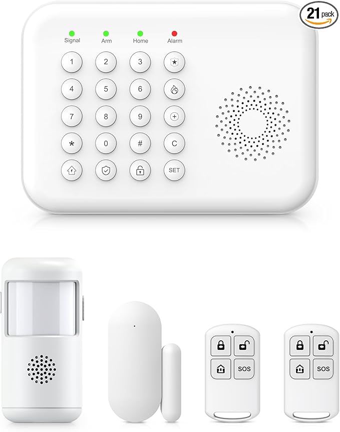 Alarm System for Home Security,2025 Upgraded Wireless Security System with WiFi+GSM/4G Instant App Alerts & Auto Alarm Dial,Door/Window Sensors Compatible with Alexa/Google NO Monthly Fees
