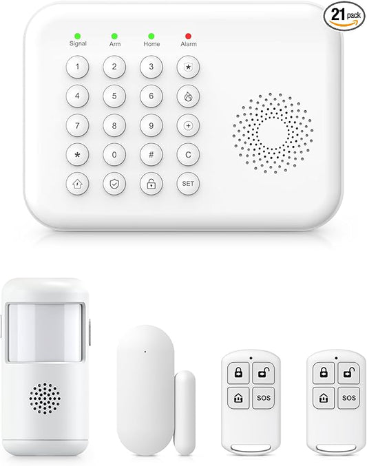 Alarm System for Home Security,2025 Upgraded Wireless Security System with WiFi+GSM/4G Instant App Alerts & Auto Alarm Dial,Door/Window Sensors Compatible with Alexa/Google NO Monthly Fees
