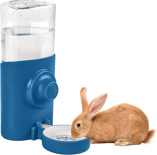Rypet Hanging Rabbit Water Bottle Cage, 21oz Guinea Pig Water Bottle Dispenser, Automatic Small Pet Cage Water Feeder for Bunny Chinchilla Hamster Hedgehog Ferret Rat Gerbil Small Animal (Blue)