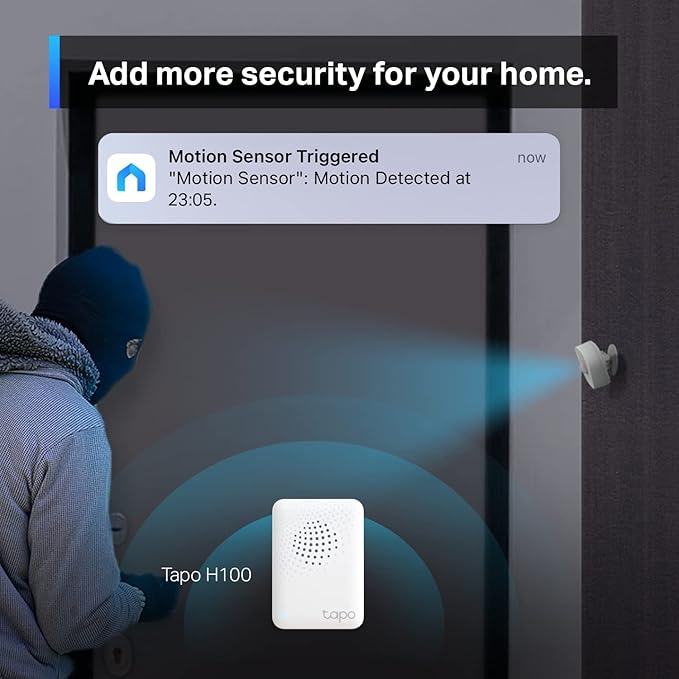 TP-Link Tapo Motion Sensor, Requires Tapo Hub, Long Battery Life w/Sub-1G Low-Power Wireless Protocol, Wide Range Detection, Adjustable Sensitivity, Real-Time Notification, Smart Action, Tapo T100