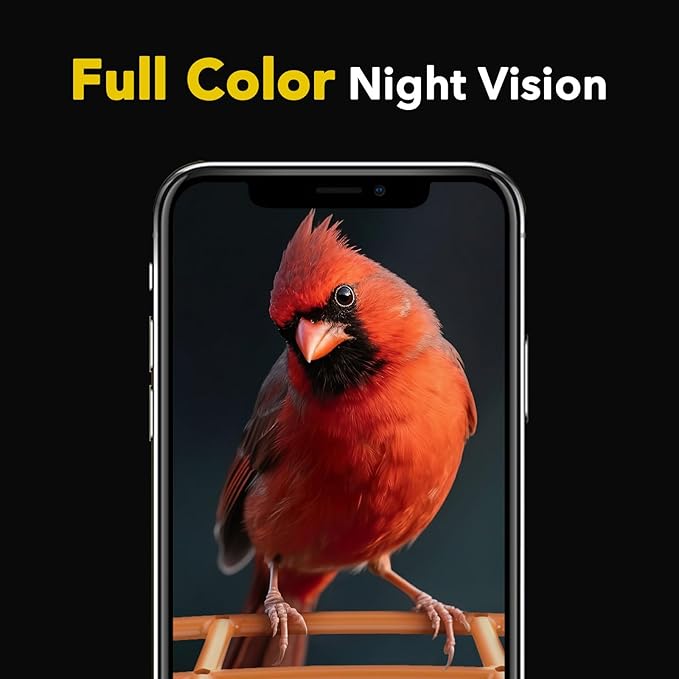 Smart Bird Feeder with Camera 2K Live Real-Time Alert AI Identify with 32G Card DIY Attachments Camera Bird Feeder Solar Powered Wireless Outdoor Birdwatching Gift for Birds Lover, Orange