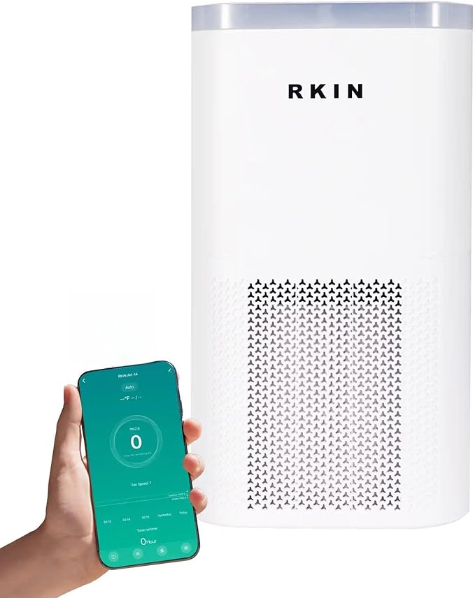 Smart Air Purifier – Large Room Air Purifier with PM2.5 Monitor, WiFi & App Control for Pet Hair, Odors, Pollen & Smoke for Home, Covers Up to 324 Ft², Auto, Turbo, and 29.5db Sleep modes