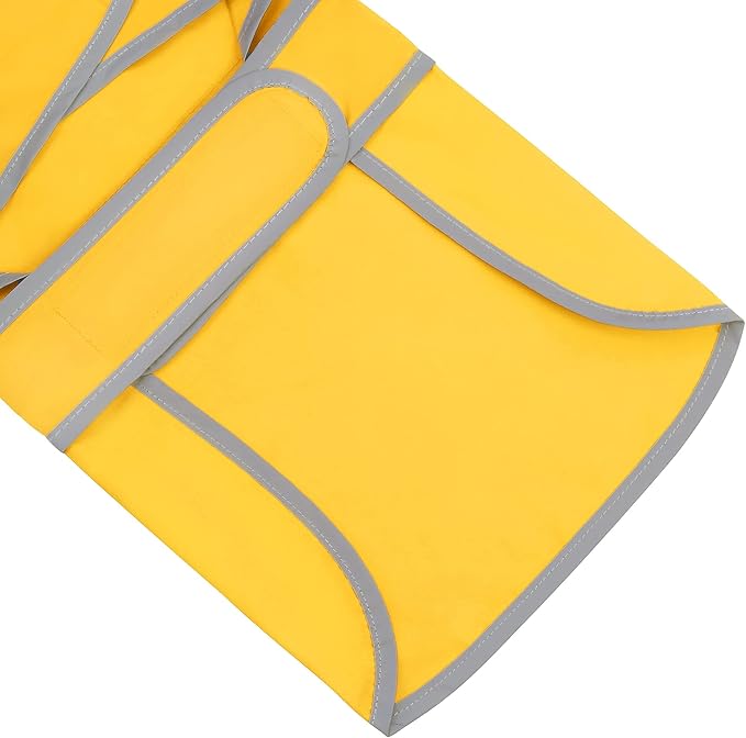 Dog Raincoats for Medium Dogs Waterproof Hooded Rain Jacket with Reflective Strips Leash Hole & Poncho Adjustable Fit (Yellow,M)