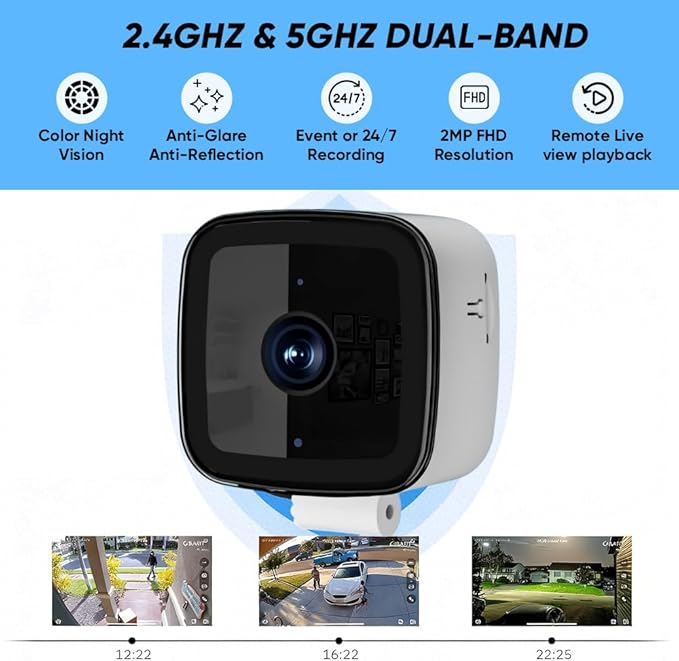 Saker Smart 2K Window Security Camera Plus 2026| 2.4GHz & 5GHz Indoor Cameras with Color Night Vision,Motion Alerts | 24/7 Recording for Home Security | Easy & Quick Install