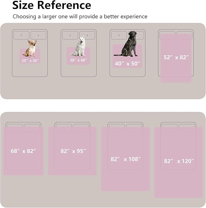 Waterproof Blanket for Couch, Leak Proof Dog Bed Blankets Reversible, Pet Throw Sofa Furniture Protector Machine Washable-68 x82,Purple+Cream