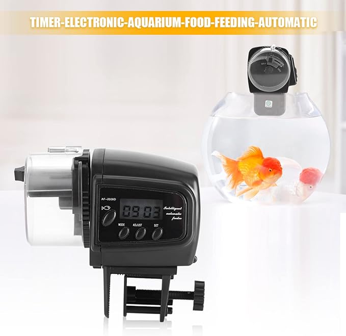 Digital Automatic Fish Feeder Electronic Fish Feeder LCD Aquarium Tank Food Feeding Machine for Vacations Business Trip