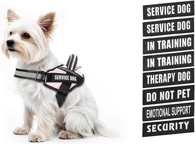 Dog Vest Harness and Patches Set, Animire in Training Service Dog Harness with 10 Dog Patches, Reflective Dog Vest with Handle for Small, Medium, Large, and Extra-Large Dogs