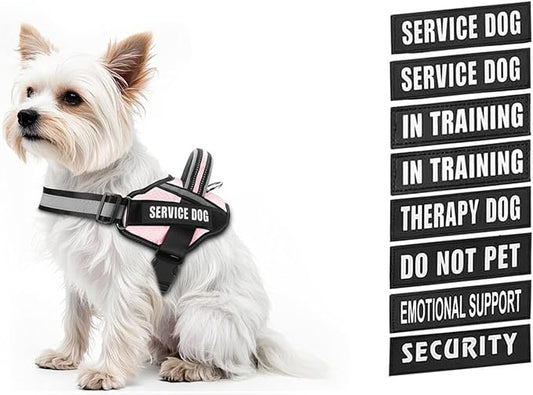 Dog Vest Harness and Patches Set, Animire in Training Service Dog Harness with 10 Dog Patches, Reflective Dog Vest with Handle for Small, Medium, Large, and Extra-Large Dogs