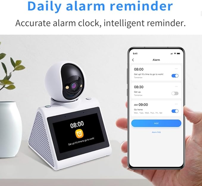 Indoor Home Security Camera,Pet Dog Camera,Two Way Video Camera with 4.3inch Big Screen,Nanny cam, Monitor for Baby/Elder/Nanny/Dog/pet with Phone App Dome Camera(Button Calling Version)