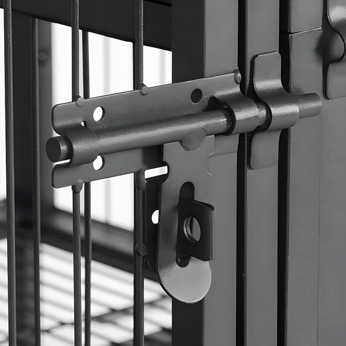 BingoPaw Heavy Duty Dog Crate: 52Inch Extra Large Dog Kennel Indoor with Divider - Metal Crates for Dogs Indoor with Two Door and Tray for Small Medium Large Dogs