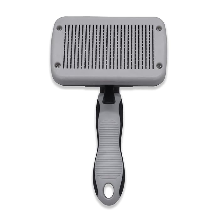 Dog brush Dog Grooming Kit 3PS： self-cleaning slicker brush dog Deshedding Tool&TPR Dog Bath Brush for dogs cats horse Home Travel (white)