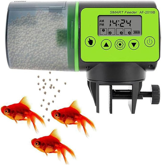 Automatic Fish Feeder for Aquarium Vacation, 200ML Large Capacity Auto Fish Food Dispenser with Timer Display for Small Tank Turtle Betta Koi, Big Aquariums & Pond