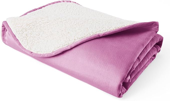 Waterproof Dog Blankets for Medium Dogs, Washable Pet Blanket for Indoor Cats, Plush Sherpa Puppy Throw Furniture Protector for Bed Couch Sofa(30"x40",M,Purple)